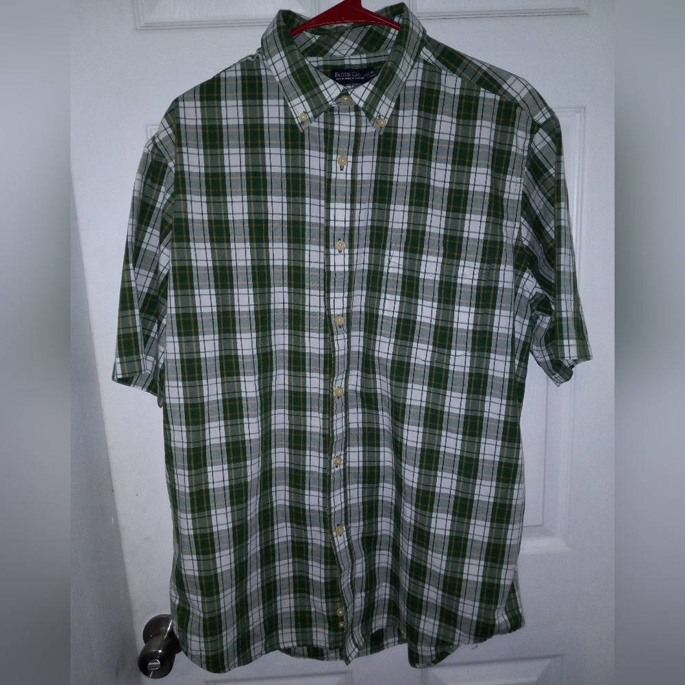 Men's Faded Glory Plaid Button Down Shirt